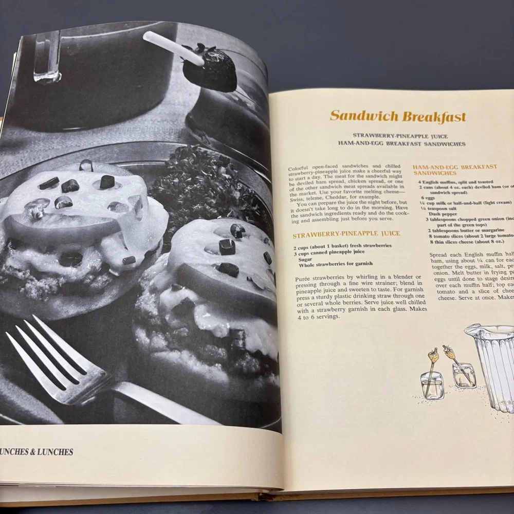 Vintage Cook Book Sunset Menu 1969 Hard Cover Parties Holidays Special Occasions